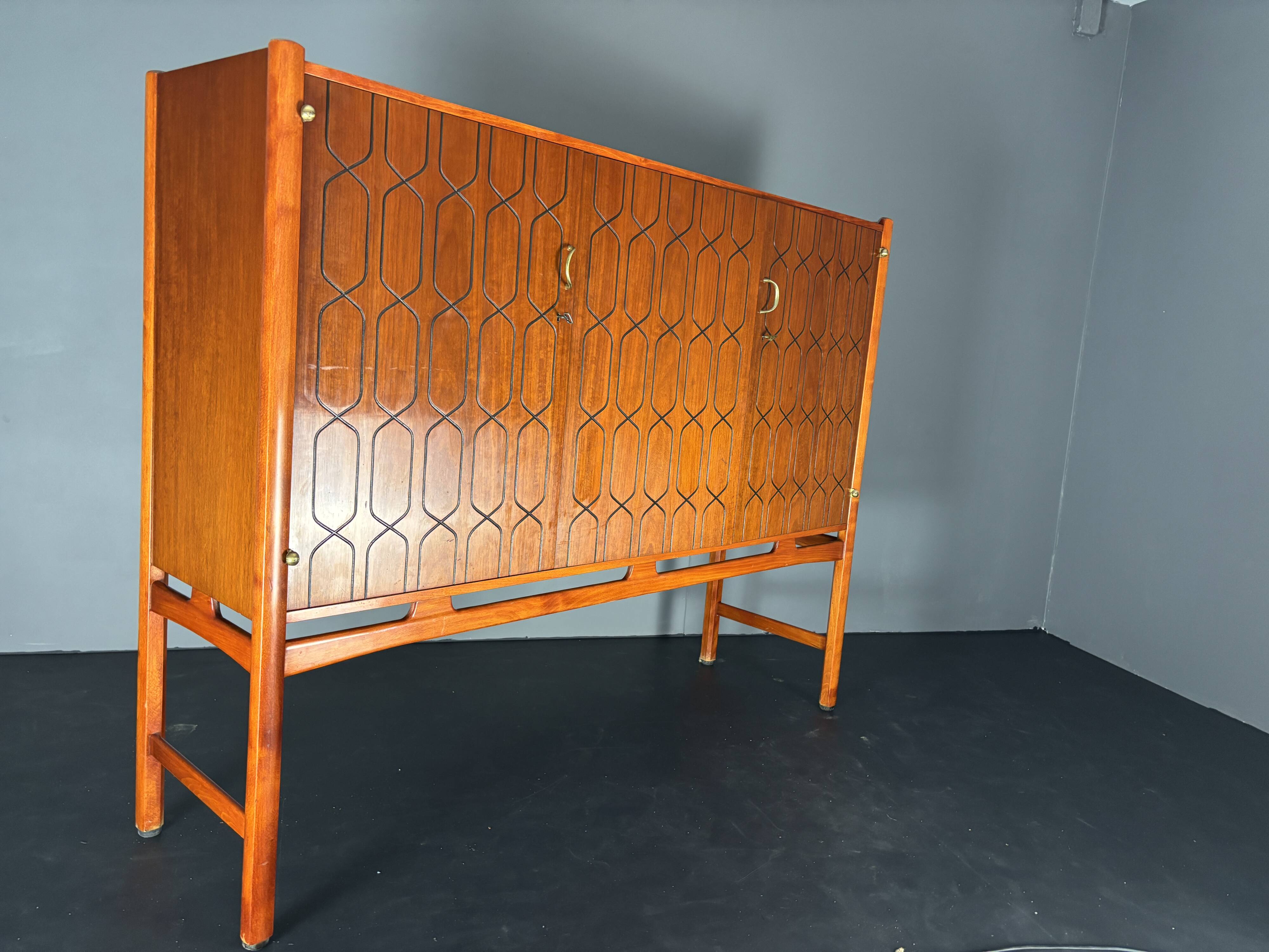 Midcentury Swedish Scandinavian sideboard cabinet by David Rosen model Napo