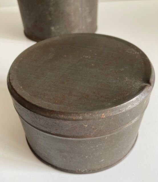 Set of 2 old weathered metal boxes