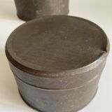 Set of 2 old weathered metal boxes