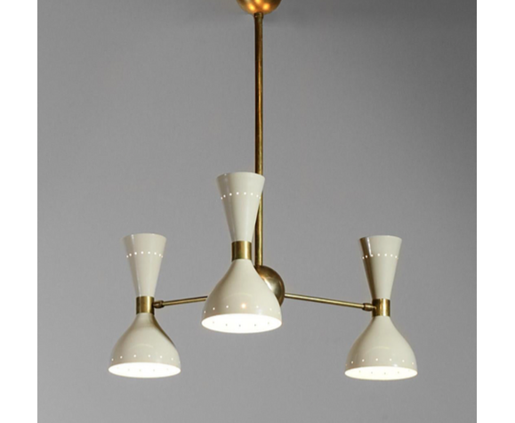 Moonlight Chandelier White 3 Arms Selency Moonlight Chandelier White 3 Arms Selency, Glass Lantern Chandelier Blueprint