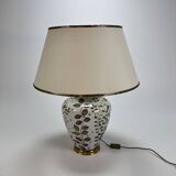 French hand painted ceramic vase lamp, 1970s