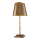 Pair of patinated brass table lamps with bamboo decoration.