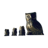 Brass owl family