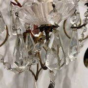 Florentine Tole Crystal Sconces Set of 2 1950’s