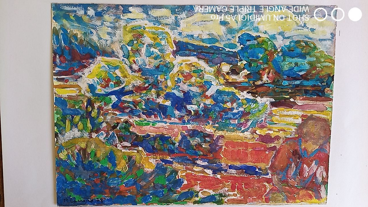 Pierre Lacroux (1909-1993) Gouache - 24 x 32 cm -landscape and character - 1978