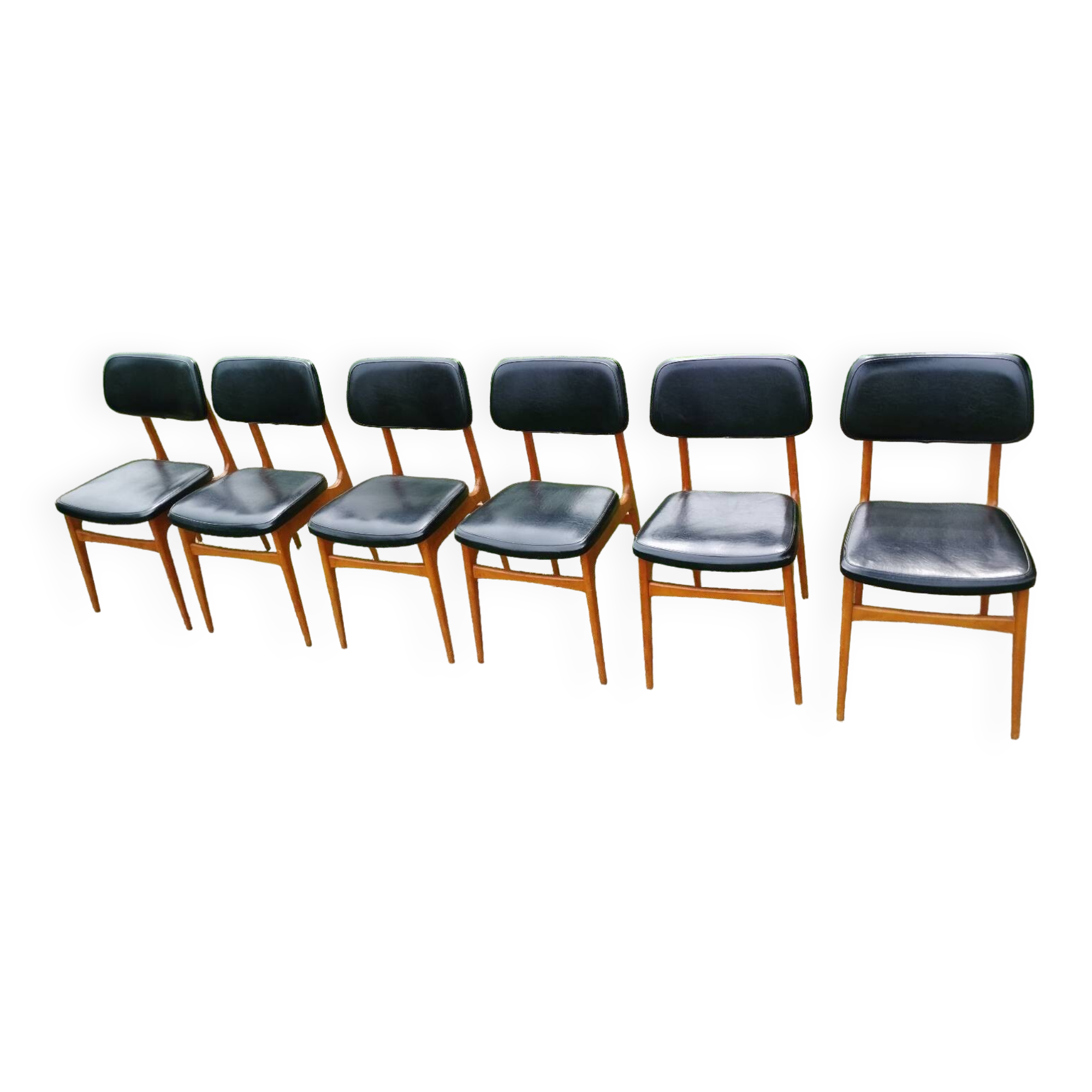 Series of 6 old Scandinavian design chairs
