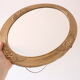 Oval mirror in gilded wood, antique, art deco 46x36cm