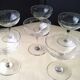 6 Vintage Ground Glass Champagne Glasses