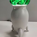 Postmodern Green Murano Glass and White Aluminum Table Lamp, Italy