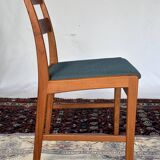Set of 4 vintage Danish wood and wool chairs by Sax, Denmark 1960s