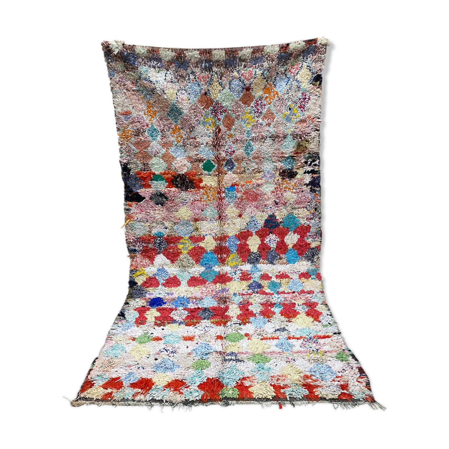 COLORED BOUCHEROUITE FABRIC RUG 118x226cm
