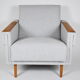 Mid-century modern armchair, restored, 1960, light grey