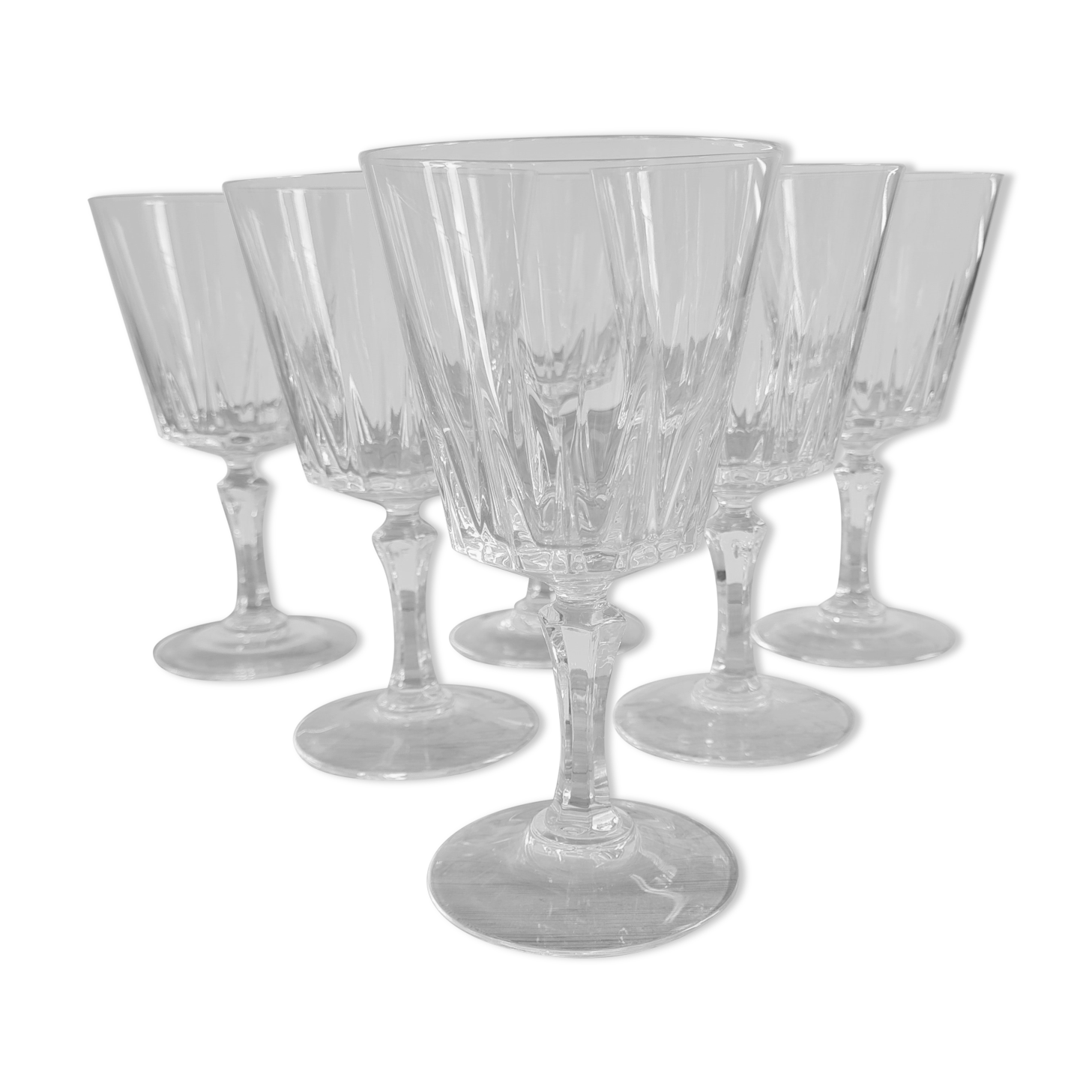 Service de 6 verres à eau en cristal ciselé