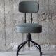 Fauteuil bureau dactylo skaï gris-vert 1960