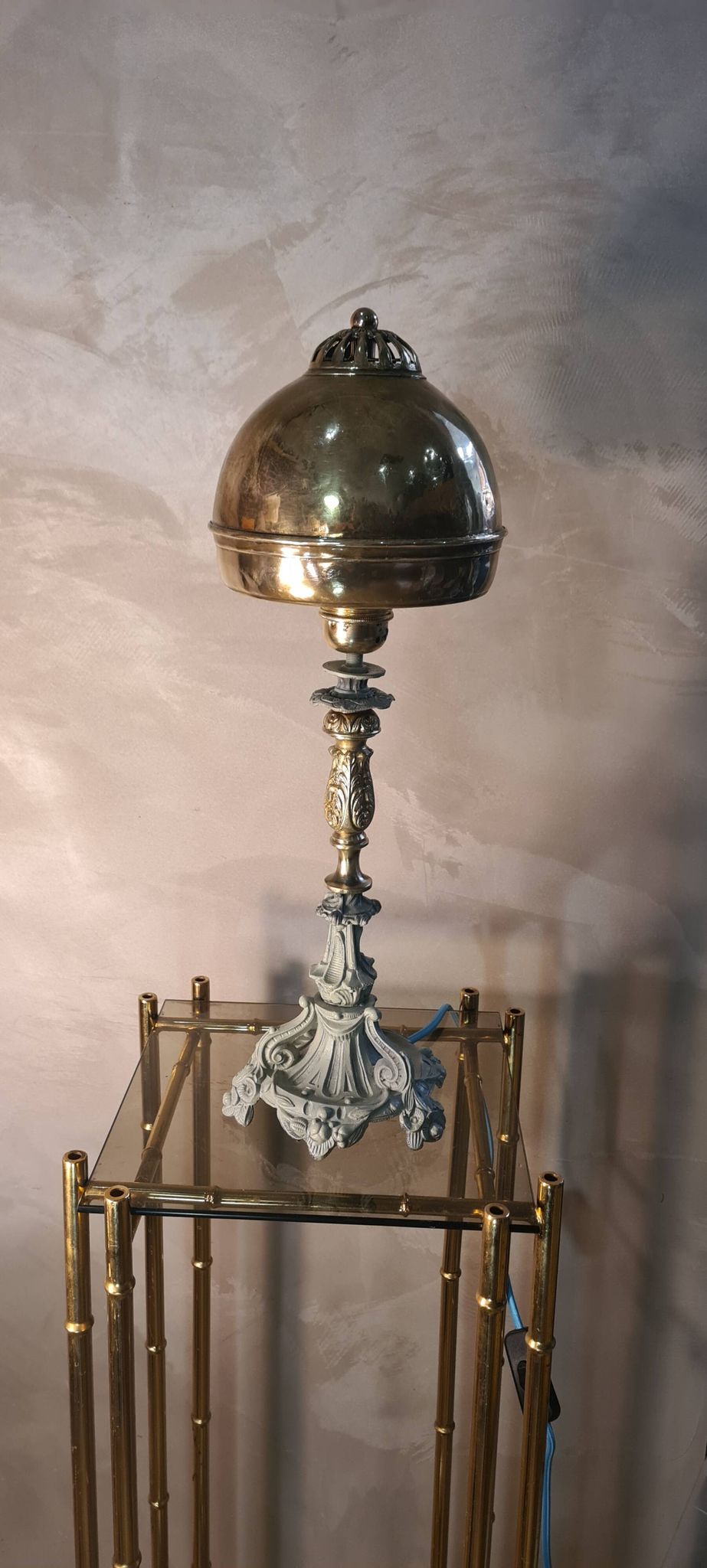 lamp, modernism, bronze, brass, metal, art nouveau 47x15 elec ok