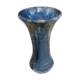 Vase en grès émaillé bleu signé