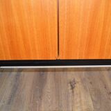 Scandinavian teak metal foot row