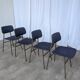 Set of 4 Vintage Stol Kamnik School Chairs Blue Upholstered Retro Dining Ch