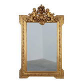 French rococo style richly sculpted gilted oak mirror, 19th century