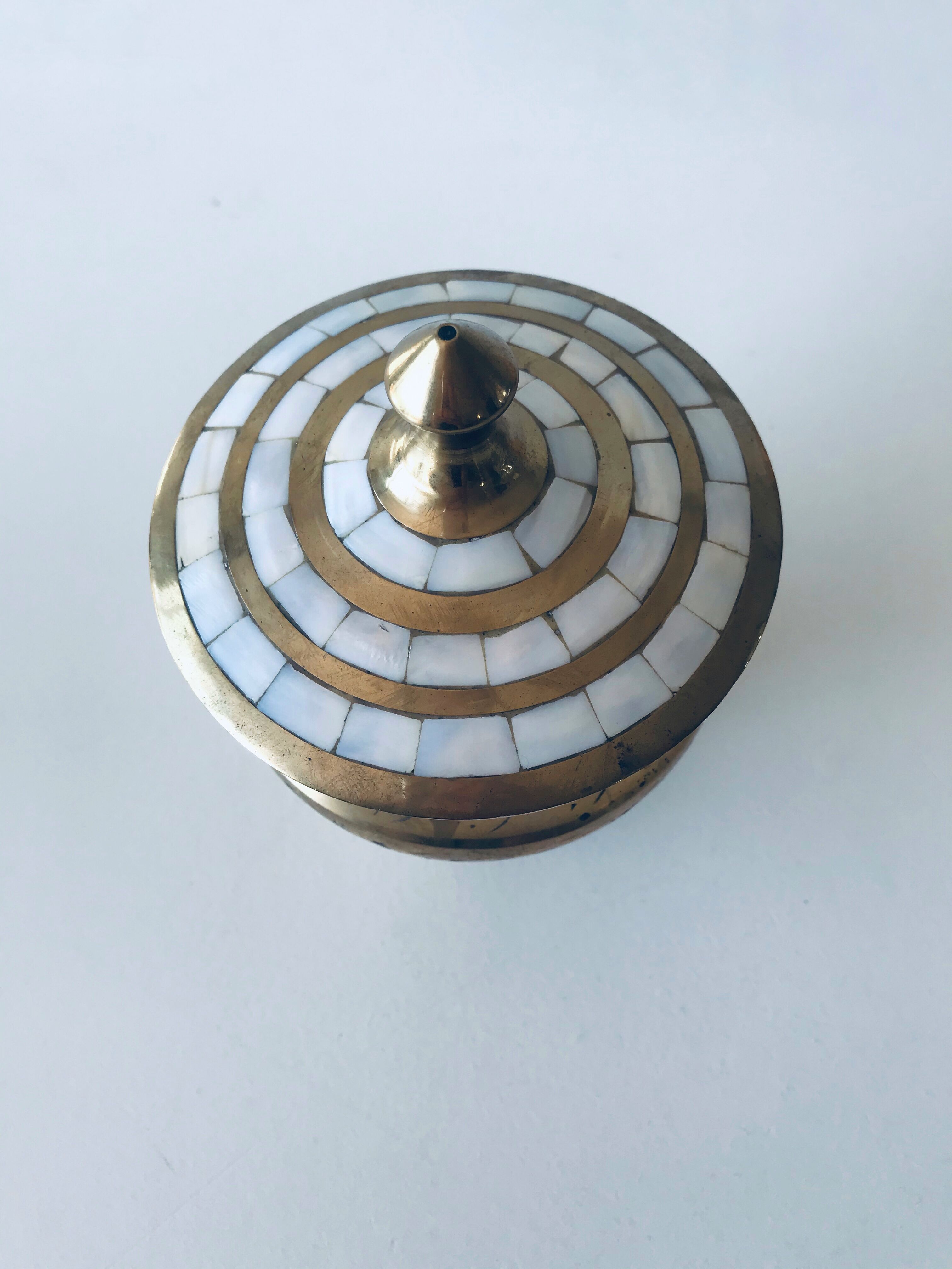 Brass and mother-of-pearl box
