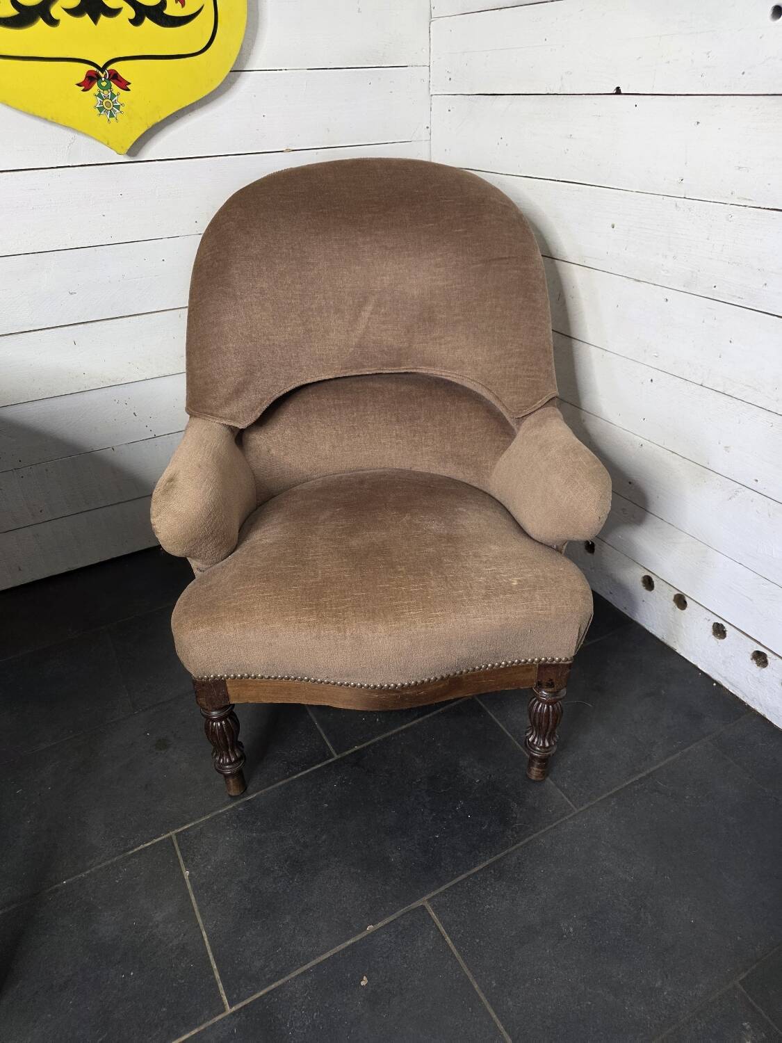 Louis Philippe style mahogany toad armchair