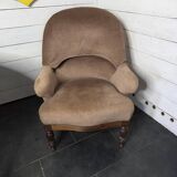 Fauteuil crapaud en acajou style Louis Philippe