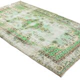 Tapis Oushak Vintage – Tons Vert Pastel & Style Classique, 176 x 340 cm