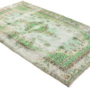 Tapis Oushak Vintage – Tons Vert Pastel & Style Classique, 176 x 340 cm