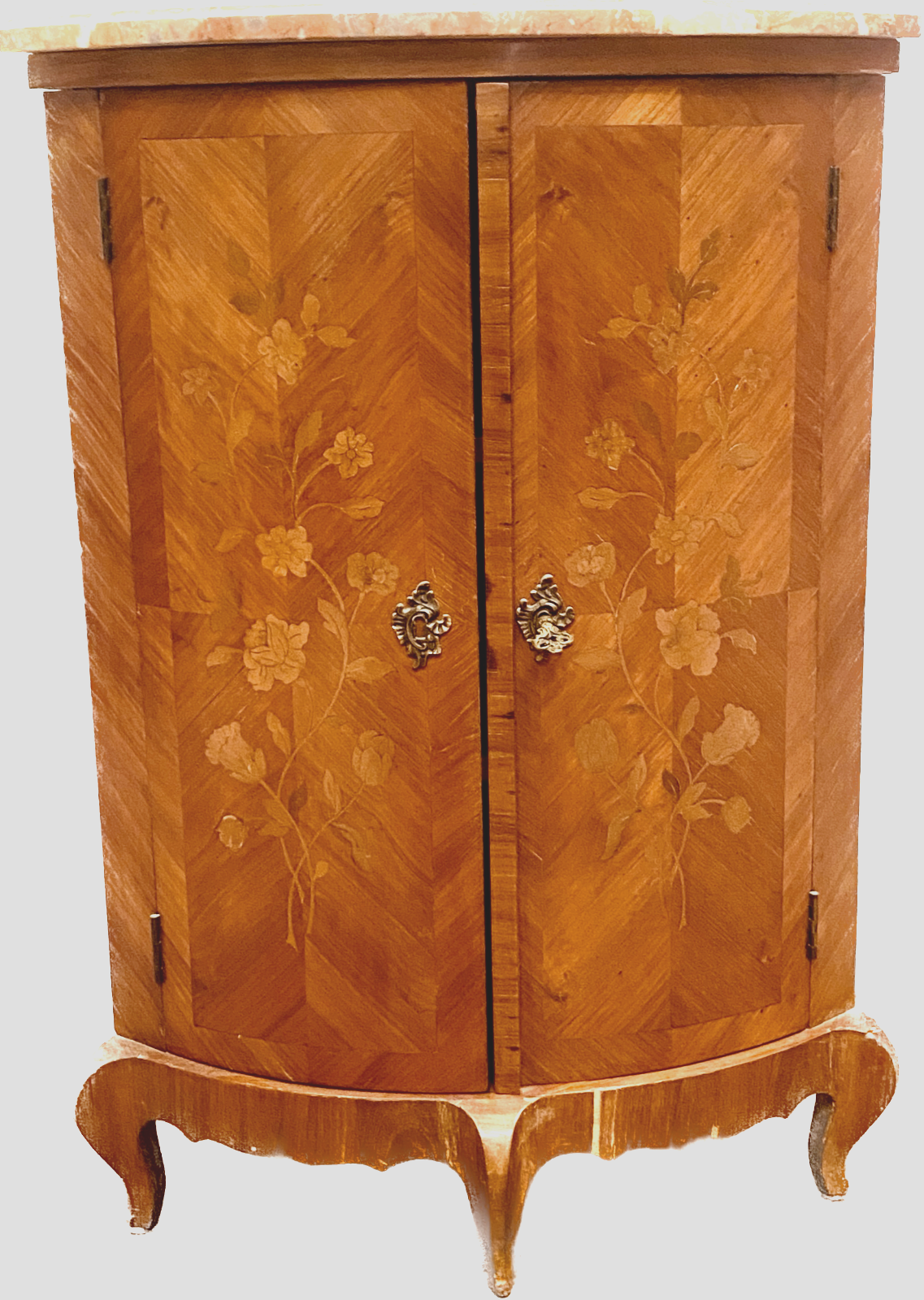 Curved neckline Louis XV style rosewood inlaid XX century