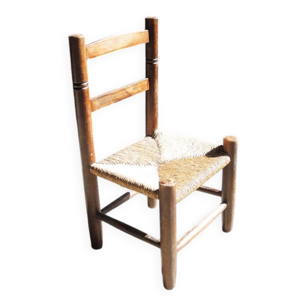 Ancienne chaise paillée enfant