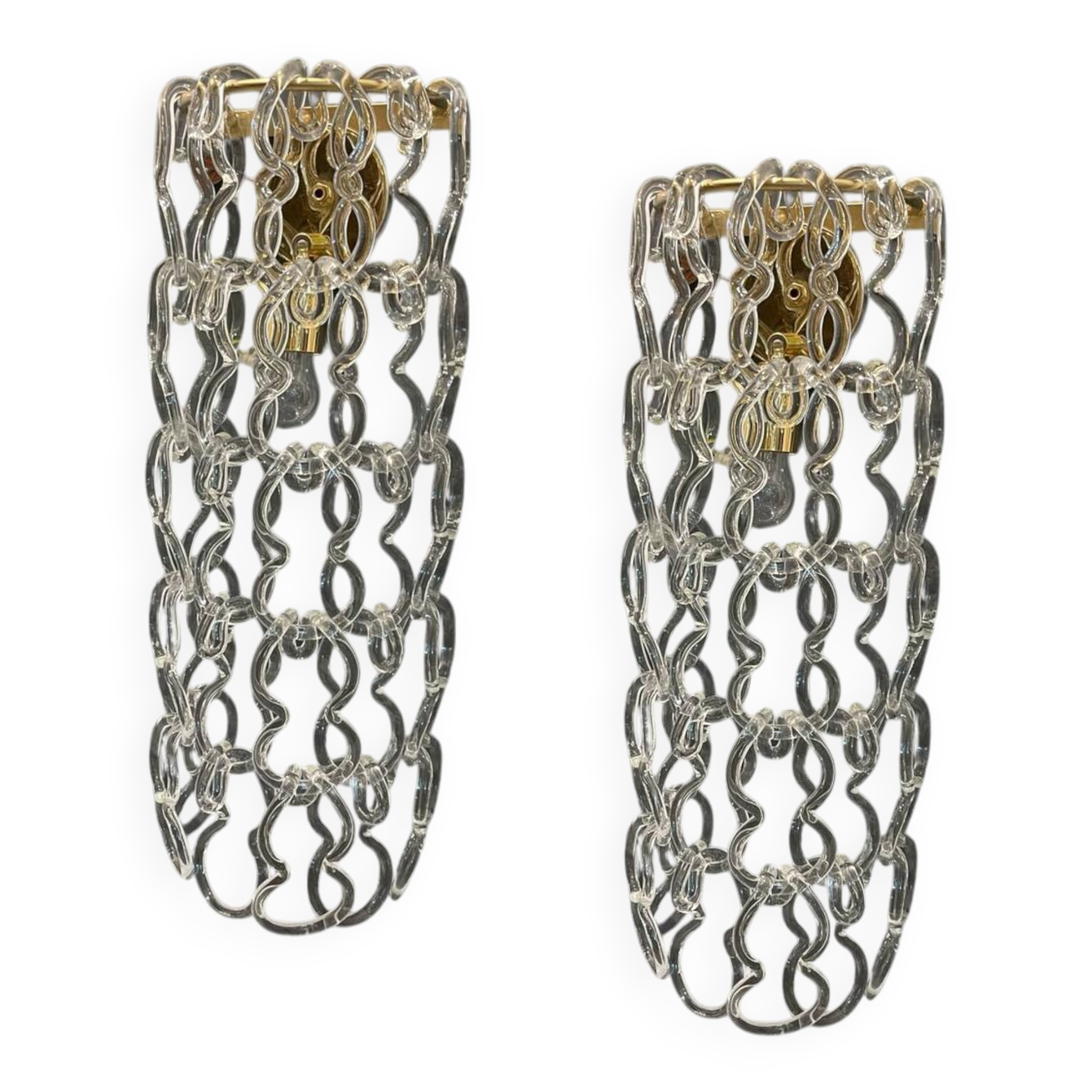 Large Murano Glass Sconces Set of 2 1980’s