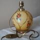 Pied de lampe boule à poser de table de chevet d’appoint en verre – impression florale e