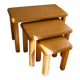Vintage brutalist 60s/70s oak nesting tables