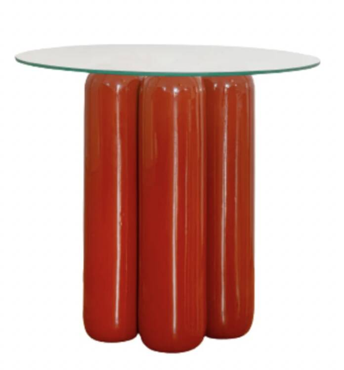 Ceramic pedestal table - TERRACOTTA
