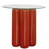 Ceramic pedestal table - TERRACOTTA