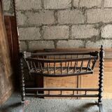 Antique turned wooden cradle
