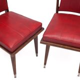 Pair of red Art Deco chairs, 1950