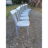 6 Baumann bistro chairs in old grey limed wood