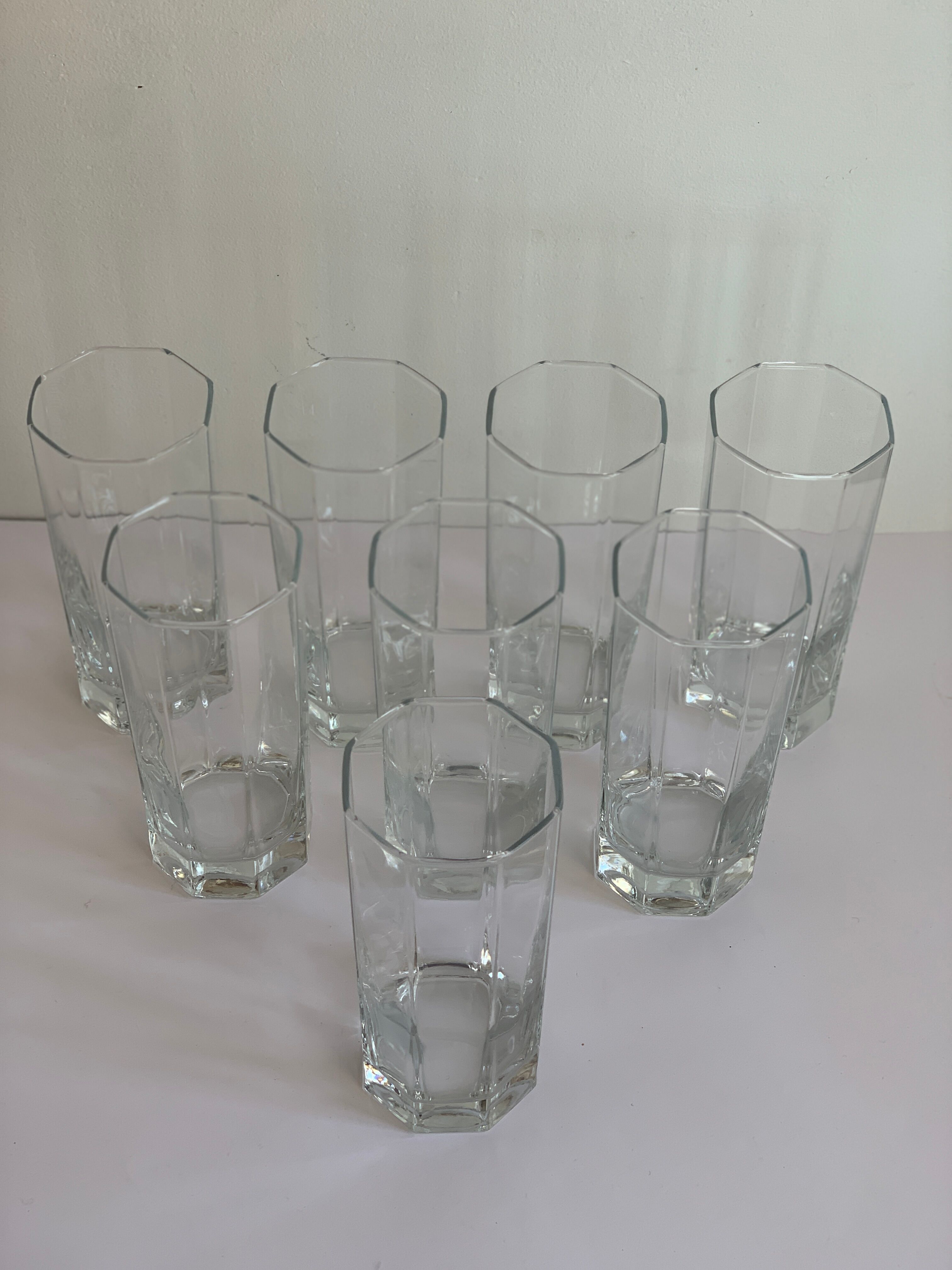 8 vintage lemonade glasses