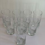 8 vintage lemonade glasses