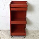 Vintage red metal architect's trolley
