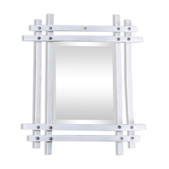 Miroir biseauté début XXème en bois 29x35cm