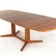 Large oval extendable dining table Gudme Danish design in teak - restored