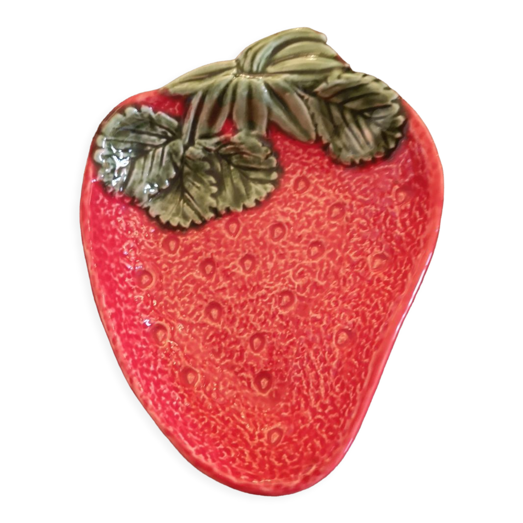 Slip cup - strawberry shape - Portuguese work - 1980s