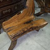 Asia 20th century: bench made of olive wood and driftwood