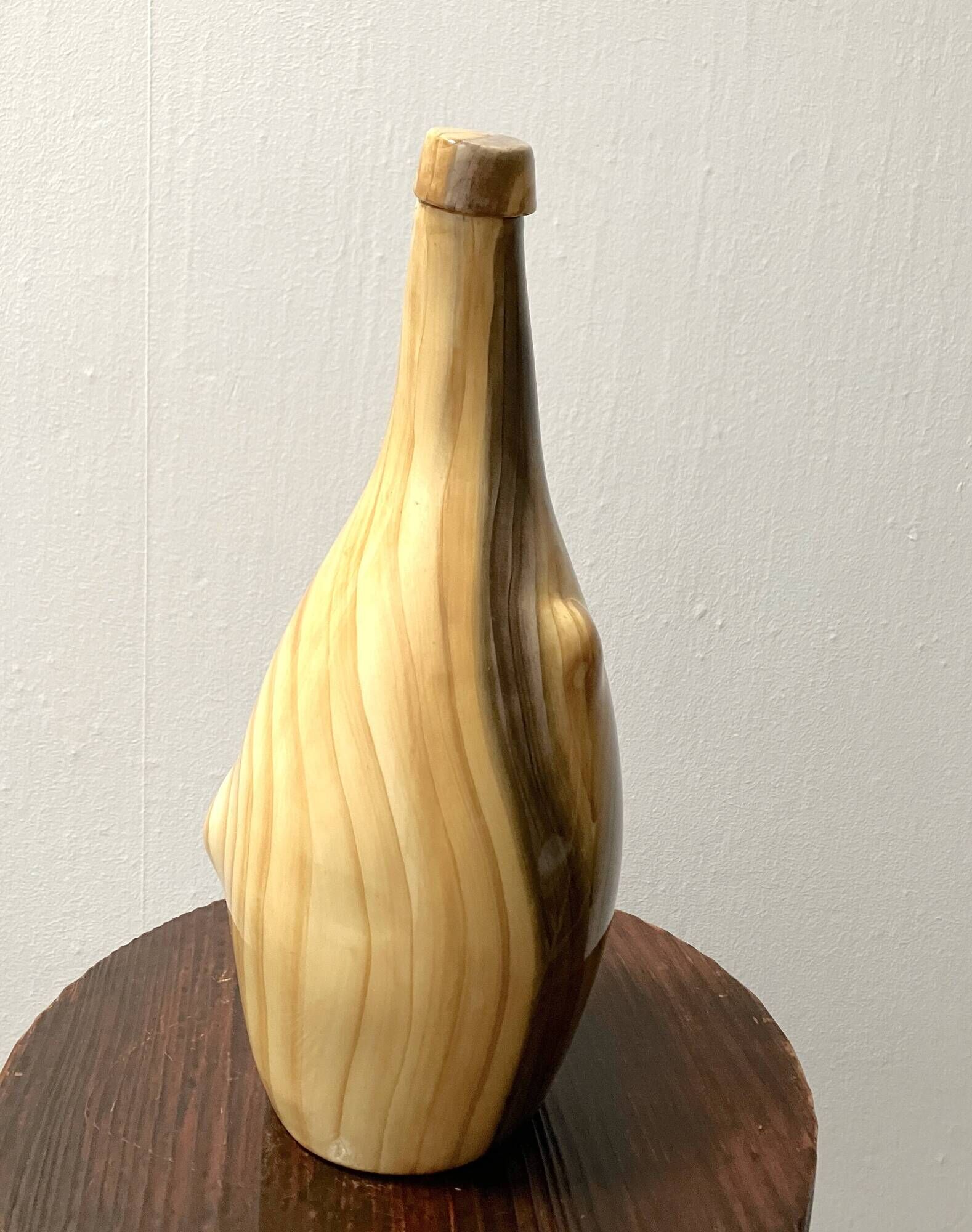 Vintage Vallauris Grandjean Jourdan imitation wood bottle
