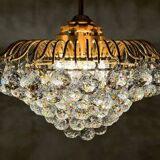 Hollywood Regency chandelier with crystal glass shades by Ernst Palme, Germany, 1960s
