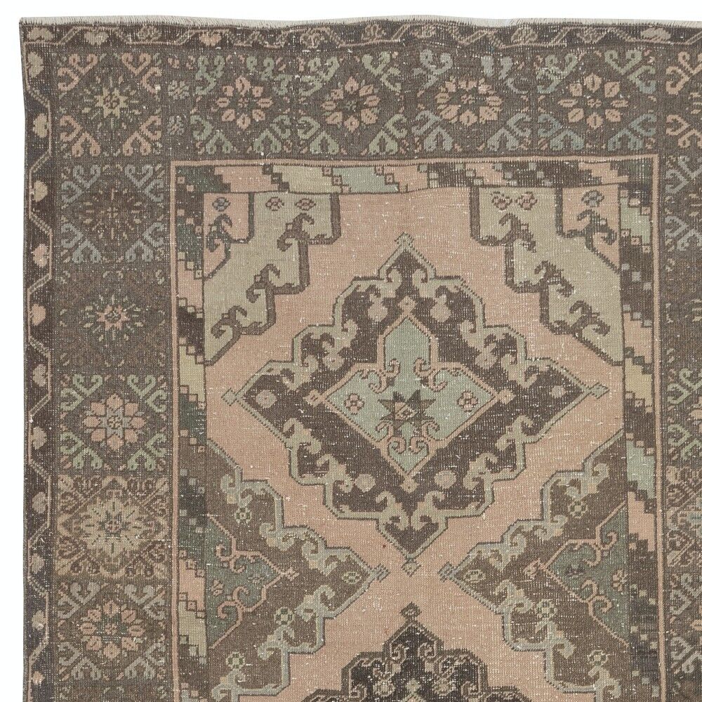 Handknotted Runner Rug for Hallway. Vintage Corridor. Kitchen Runner Carpet. Stair Rug