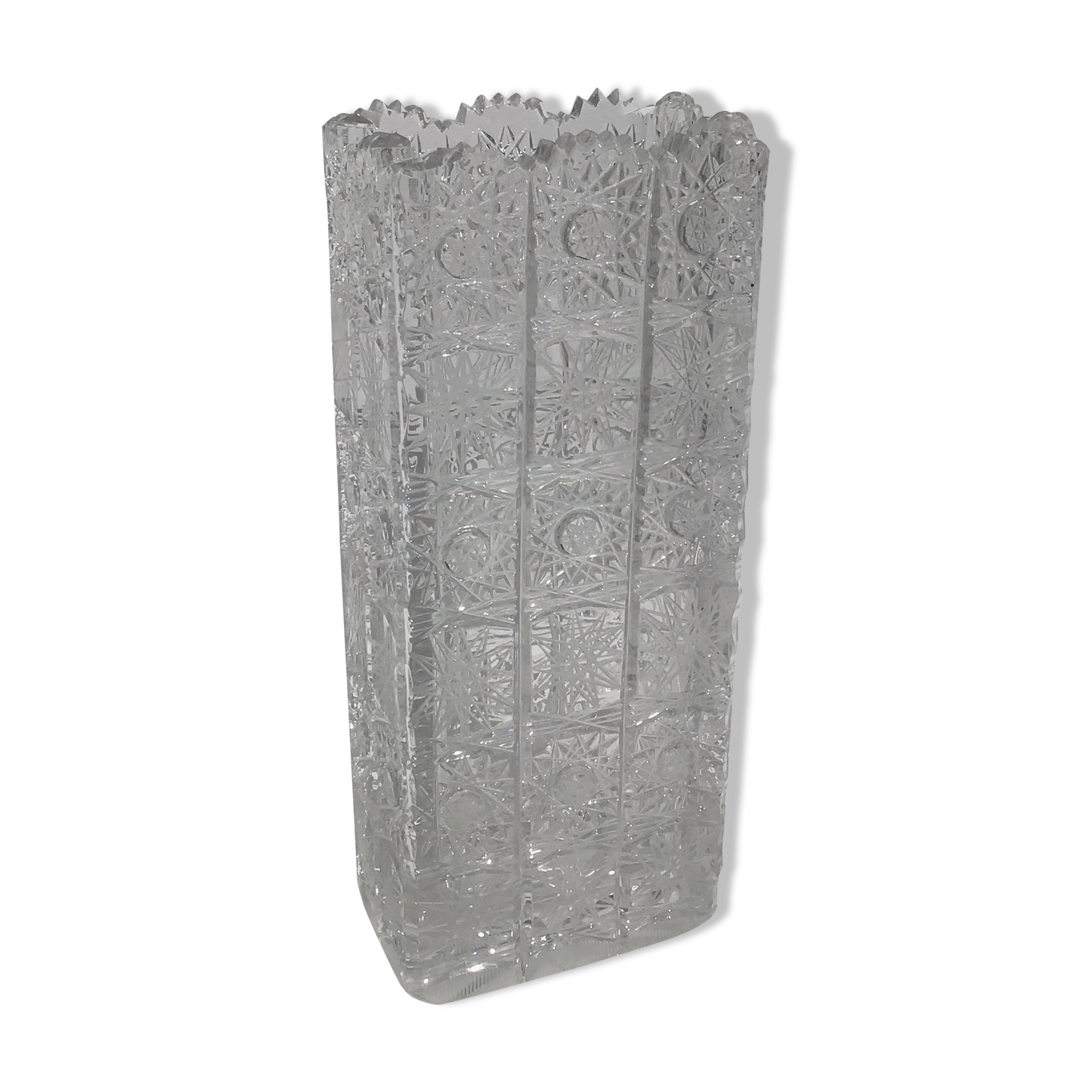 Rectangular cut Saint Louis crystal vase
