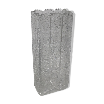 Rectangular cut Saint Louis crystal vase